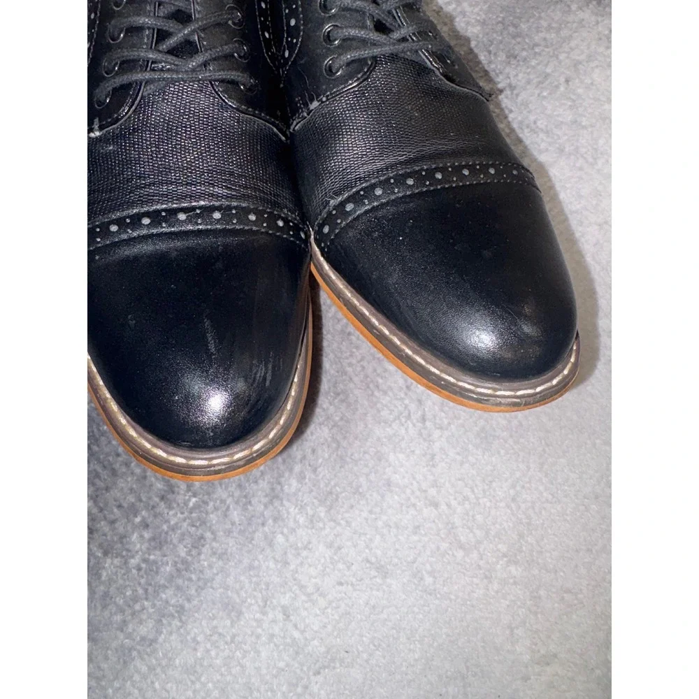 Bar‎ III Parker Mens Black Leather Cap Toe Brogue Oxford Dress Shoes Size 8.5